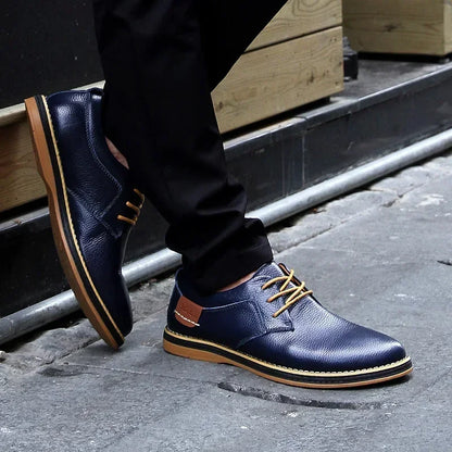 Men Oxfords Genuine Leather Dress Shoes Brogue Lace Up Italian Mens Casual Shoes Luxury Brand Moccasins Loafers Plus Size 38-48