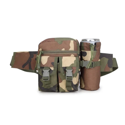 Tactical Running Waist Bag Outdoor Small Waterproof Canvas Backpack Unisex Sports Functional Bottle Carrier For Outdoor Activiti