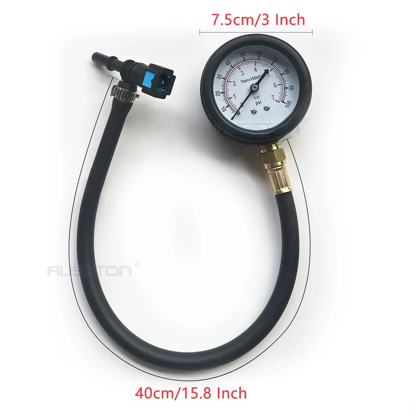 Fuel Pressure Test Kit, combustível manômetro, combustível injeção bomba Tester, Gauge Kit para carro, motocicleta, caminhão, 0-100PSI