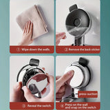 Soporte para cabezal de ducha con ventosa para ducha mural, ajustable 360°, soporte para cabezal de ducha con revestimiento, soporte de montaje en pared para baño