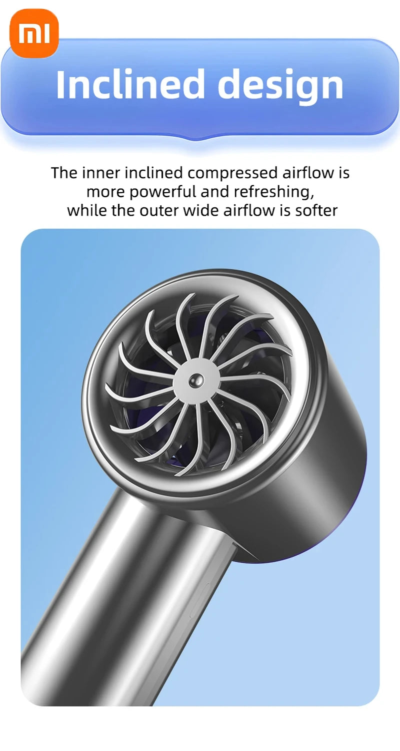 Xiaomi Handheld Portable Fan 100 Wind Speeds Adjustable Usb Charging Mini Outdoor Portable Turbo Long-lasting High Speed Fan