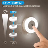 Luz Noturna LED com Sensor de Toque e Economia de Energia – Recarregável via USB, Magnética e Portátil – Ideal para Quartos e Corredores