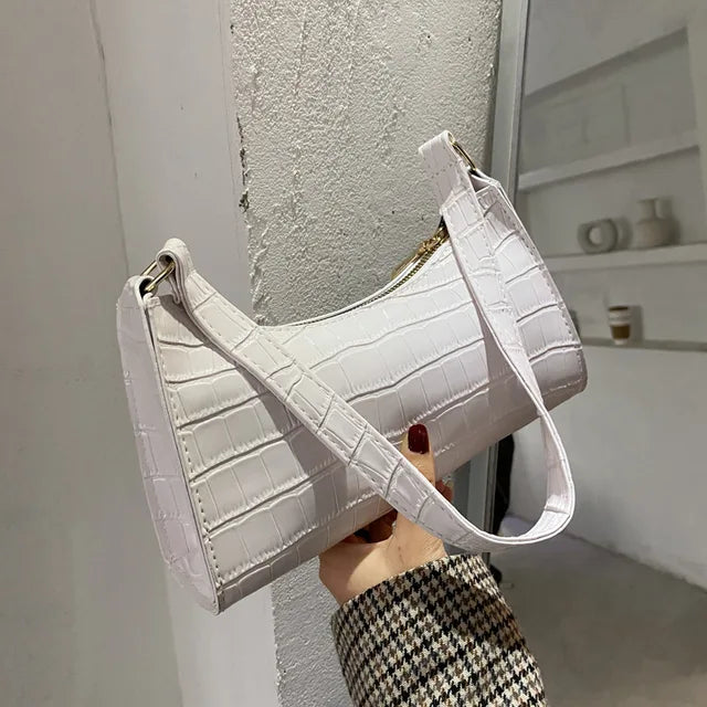 Retro Alligator Pattern PU Leather Handbags for Ladies, Female Small Purse, Armpit Shoulder Bags, High Quality Clutch Totes Bag 