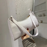 Retro Alligator Pattern PU Leather Handbags for Ladies, Female Small Purse, Armpit Shoulder Bags, High Quality Clutch Totes Bag 