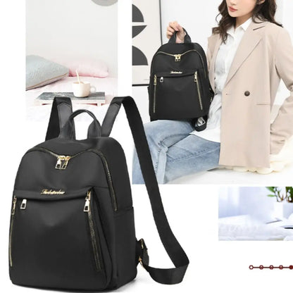 Mochilas sencillas negras de gran capacidad, bolso de viaje para mujer, mochila escolar Harajuku unicolor, mochila Oxford, bolsos unisex