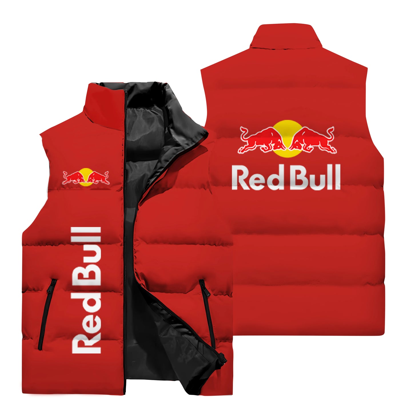 2025 New Red Bull Vest 3D Printing Fashion Men's Sleeveless Jacket Casual Fashion Outdoor Sports Vest Red Bull Cycling Jacket