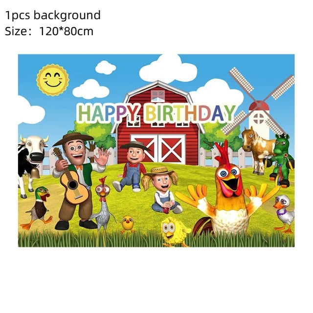 La Granja Zenon Farm Birthday Party Decoration, Paper Plates, Cup, Napkin, Tablecloth, Balloon, Hanging Swirls, Banner, Birthday 