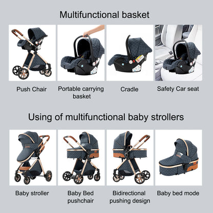 Cochecitos 3 en 1, cochecito de bebé, asiento de coche, cochecito de viaje, cochecito para recién nacidos, paisaje alto, artículos para madres, niños y bebés.