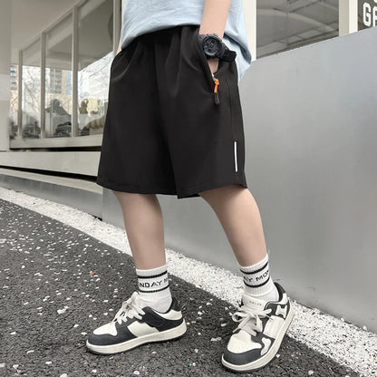 Verão dos homens shorts de seda gelo correndo ginásio esporte shorts secagem rápida respirável praia calça curta fitness jogging legal casual roupas esportivas