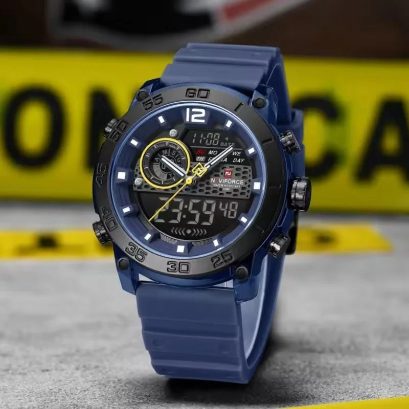 NAVIFORCE 6104 Fashion Sports Electronic Quartz Watch Men Calendar Luminous Outdoor Casual Digital Watches for Man reloj hombre