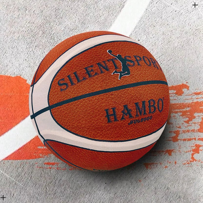Mute Bouncing Basketball w/ Cover Men Size 7#(29.6in) Women Size 6#(28.9in) Children Indoor Silent PU Foam Ball Quietly Dribble