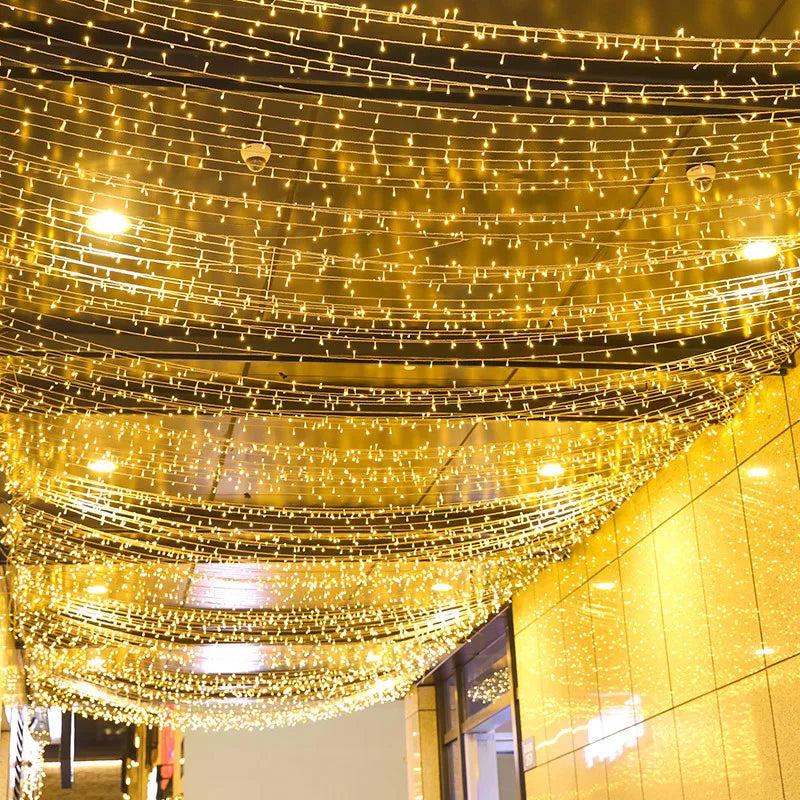 Guirnalda de luces LED de 10 m, 30 m, 50 m y 100 m, para decoración de árbol de Navidad, bodas, luces de hadas impermeables para interior y exterior, 220 V, UE. 