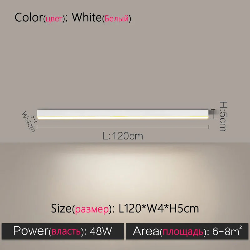 Modern Long Strip Ceiling Light Surface Mounted Minimalist Aisle Lamp Living Room Bedroom Kitchen Home Office LED Lighting