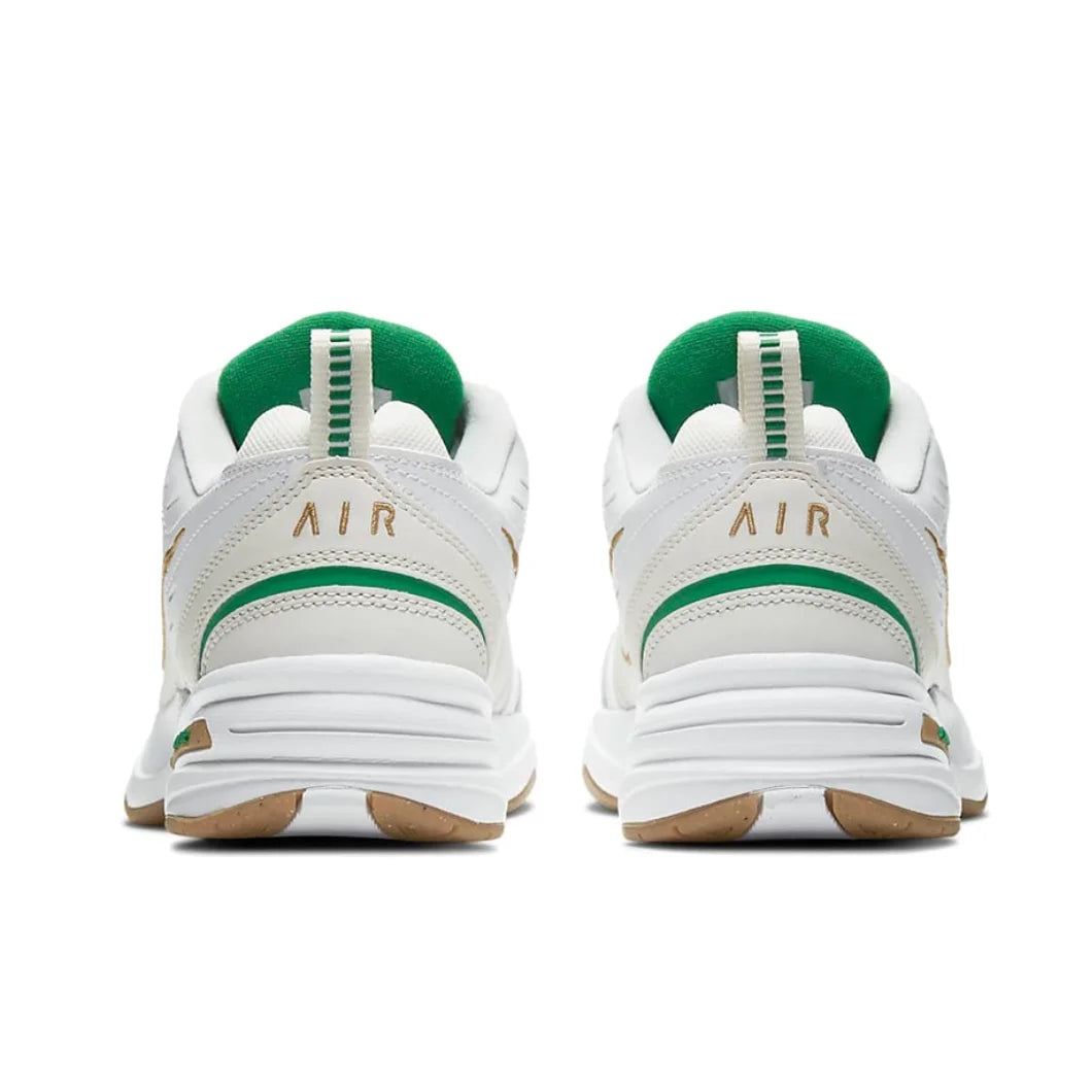 Zapatillas Nike Air Monarch 4 Low para hombre y mujer, clásicas, retro, informales, cómodas y acolchadas, blancas y plateadas.