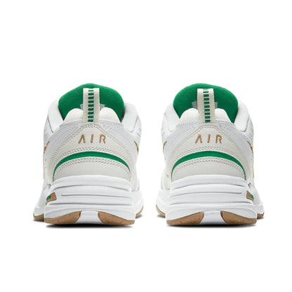 Zapatillas Nike Air Monarch 4 Low para hombre y mujer, clásicas, retro, informales, cómodas y acolchadas, blancas y plateadas.
