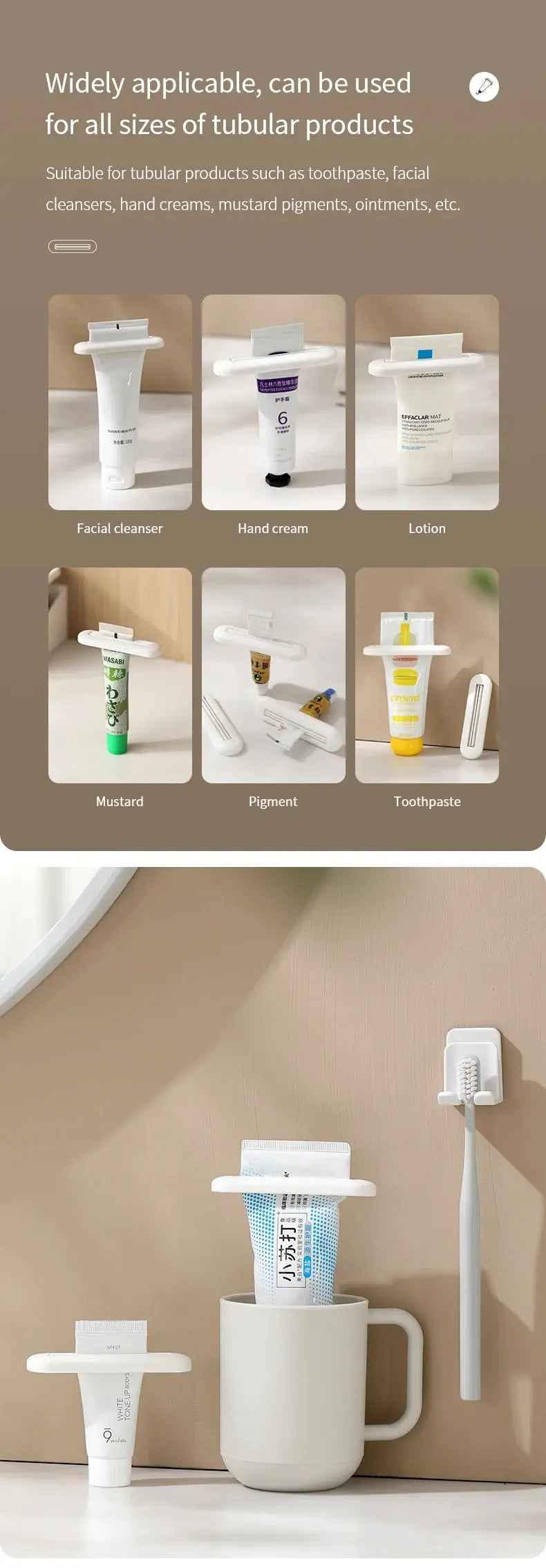 Toothpaste Squeezer, Toothpaste Clip, Facial Cleanser Hand Cream Squeezer, Household Manual Toothpaste Rolling Squeezer