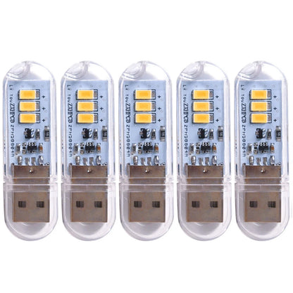 5pcs Portable USB Strip Light Mini Led Night Lights USB Plug Book Lamp Room Emergency Lighting for Power Bank Computer