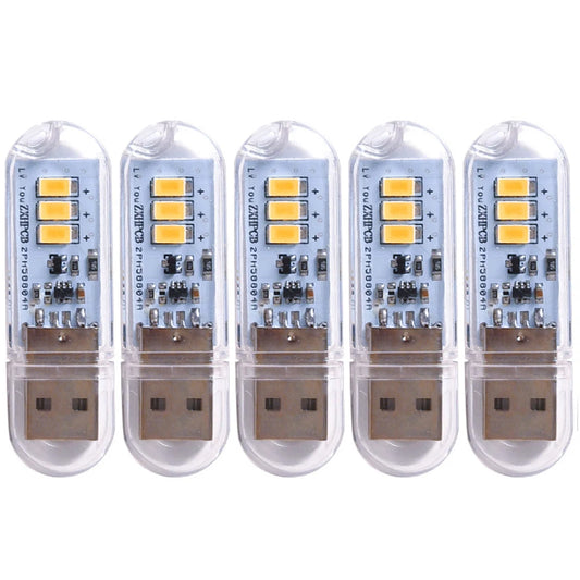 5pcs Portable USB Strip Light Mini Led Night Lights USB Plug Book Lamp Room Emergency Lighting for Power Bank Computer