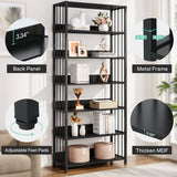 Tribesigns Bookshelf Storage Rack Standing Shelf 5 Tier Industrial Sturdy Bookshelf with Iron Pipe Frame