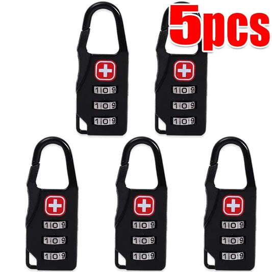 5/1pcs Mini Portable Suitcase Password Locks Anti-theft Lock Buckle Convenient Bag Cabinet Lock Student Dormitory Door Locks