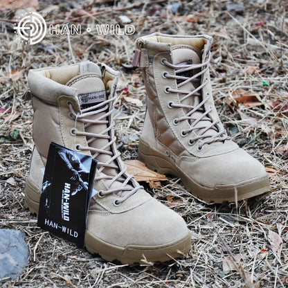 Men's Tactical Boots Men Breathable Canvas Lace Up Safety Casual Shoes Black Desert Combat Ankle Boot Mens