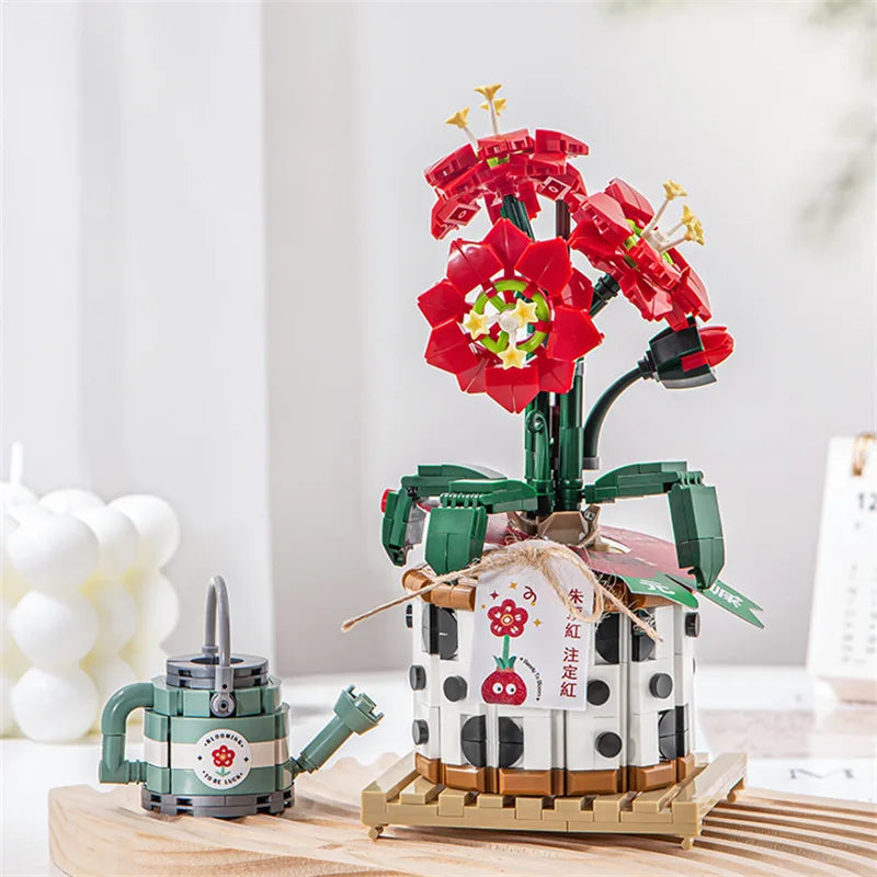 DIY Flower Vase Succulent Cactus Snow Lotus Potting Plants Gardens Building Blocks Model MINI Bricks Kids Sets Kits Toys