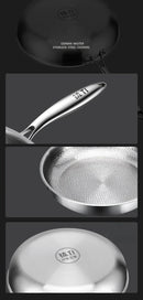 German Titanium Steel Frying Pan Uncoated Non Stick Pan Fish Scale Hammer Pattern Household Steak Frying Pan Kitchen Cookware
