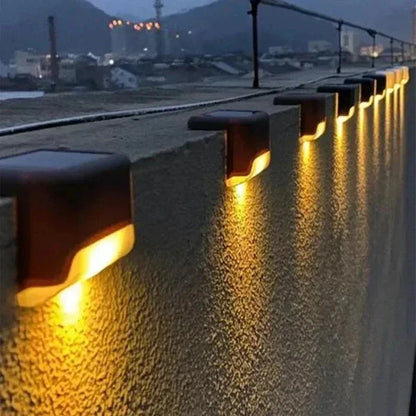 1-12 Pack Solar Deck Lights Outdoor Step Lights Waterproof Led Solar Lamp for Railing Stairs Step Fence Yard Patio and Pathway