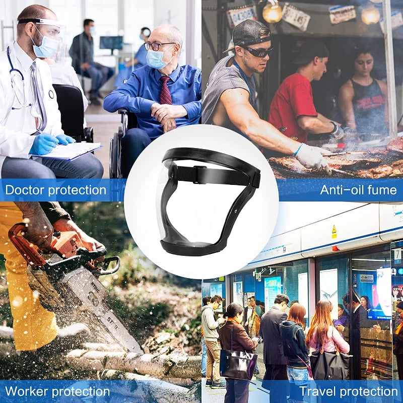 Protector facial transparente para cocina, protección para la cara, antivaho, a prueba de salpicaduras de aceite, para el hogar