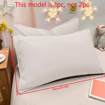 1 Piece Of Matte Solid Color Pillowcase, Bedroom Pocket Sealed Soft Pillowcase, Bedding