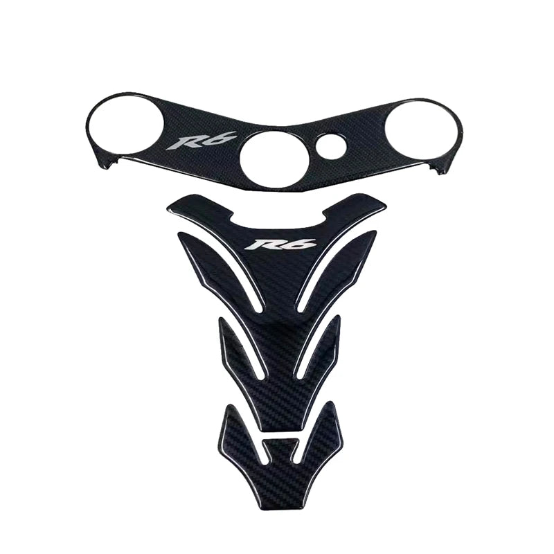 R6 Sticker 3D Carbon Look Motorcycle Tank Pad Protector Stickers Case for Yamaha YZF600 YZF-R6 R6S Tankpad Decals