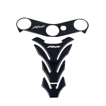 R6 Sticker 3D Carbon Look Motorcycle Tank Pad Protector Stickers Case for Yamaha YZF600 YZF-R6 R6S Tankpad Decals