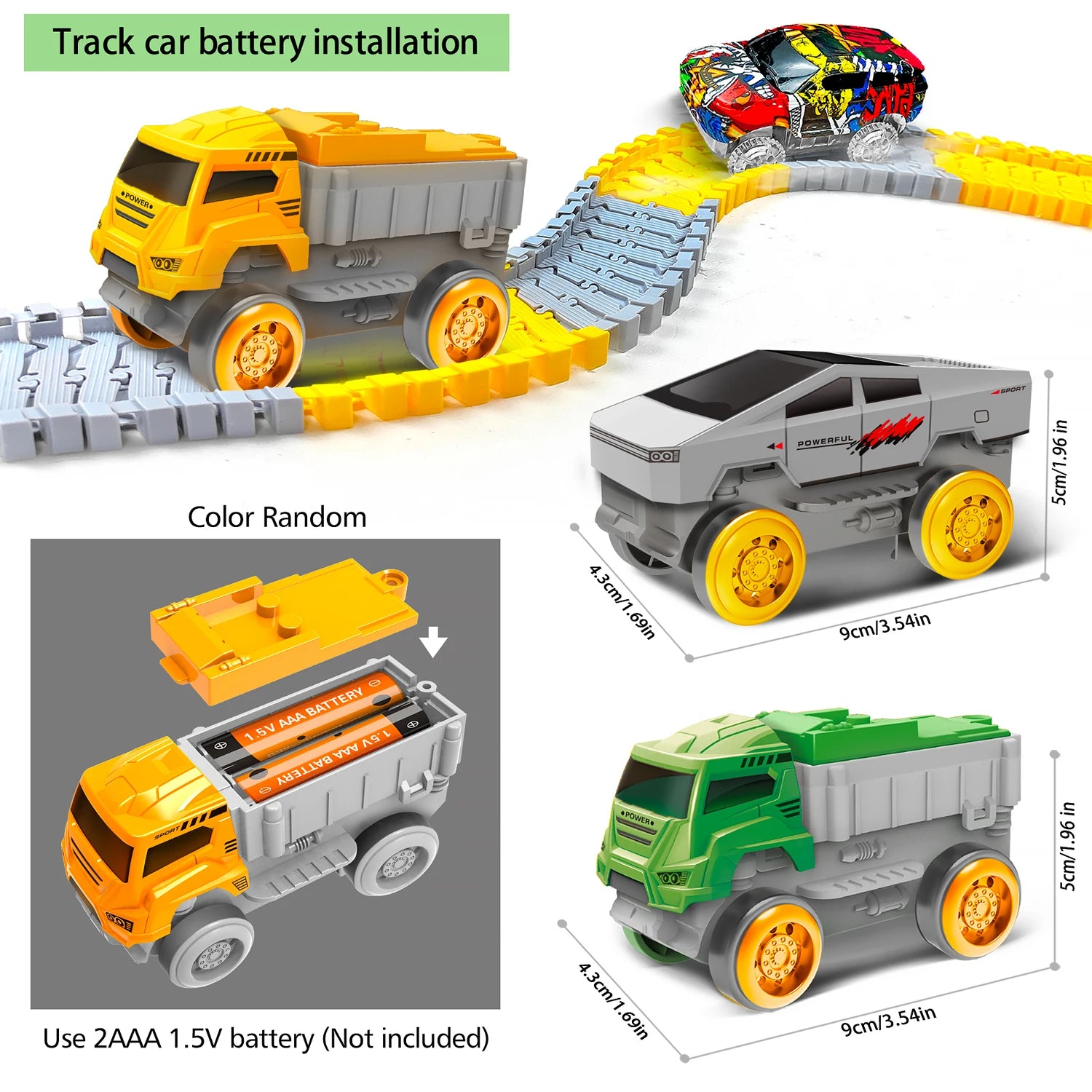 LED Light-Up Cars for Glow Race Track, Electronic Car Toy, Kid Railway Luminous Machine, Track Car for Boys, Birthday Gift