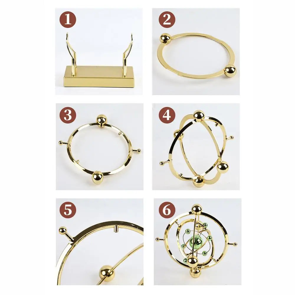 Rotating Magnetic Wobbler Earth Perpetual Motion Desktop Office Model Ornament Simple USB Decor Orb M1u8