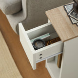 SoBuy FBT111x2 Bedside Table 2 set with drawer for box spring bed sofa table 2 pieces side table table narrow bedside cabinet