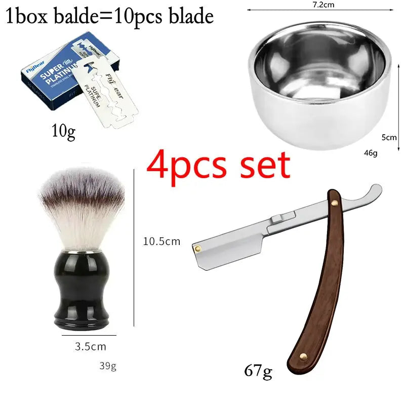 Stainless Steel Folding Shave Knife Beard Straight Razor Hair Dressing Tool Men Manual Convenience Hair Trimmer Shaver Barbeador