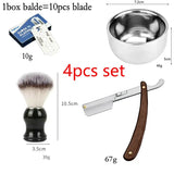 Stainless Steel Folding Shave Knife Beard Straight Razor Hair Dressing Tool Men Manual Convenience Hair Trimmer Shaver Barbeador