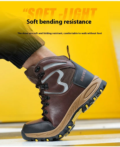High Top Safety Shoes Men Steel Toe Work Shoes Men Women Work Safety Boots Anti Smash Safety Indestructible waterproof boots