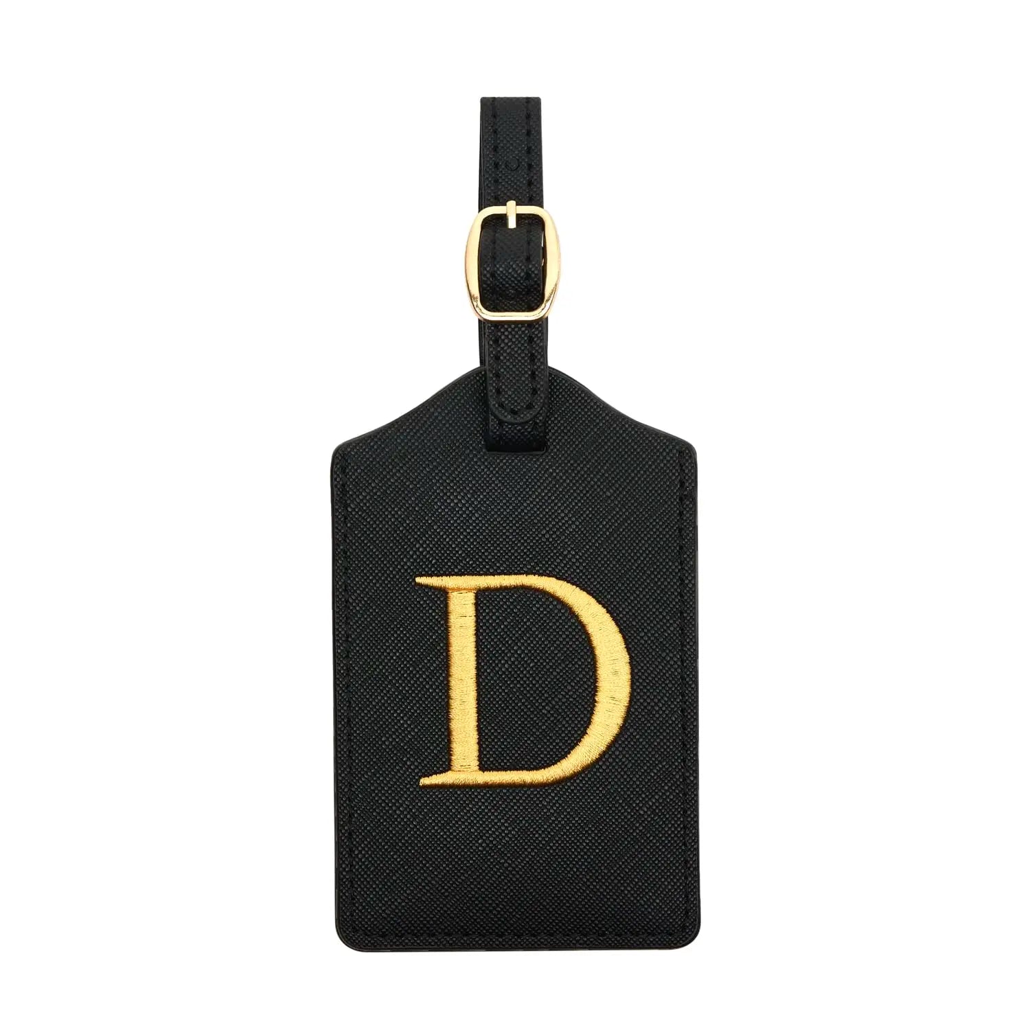 PU Leather Luggage Tag for Travel - Durable Suitcase ID Tag with Privacy Cover & Name Card Slot (A-Z) liu
