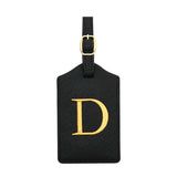 PU Leather Luggage Tag for Travel - Durable Suitcase ID Tag with Privacy Cover & Name Card Slot (A-Z) liu