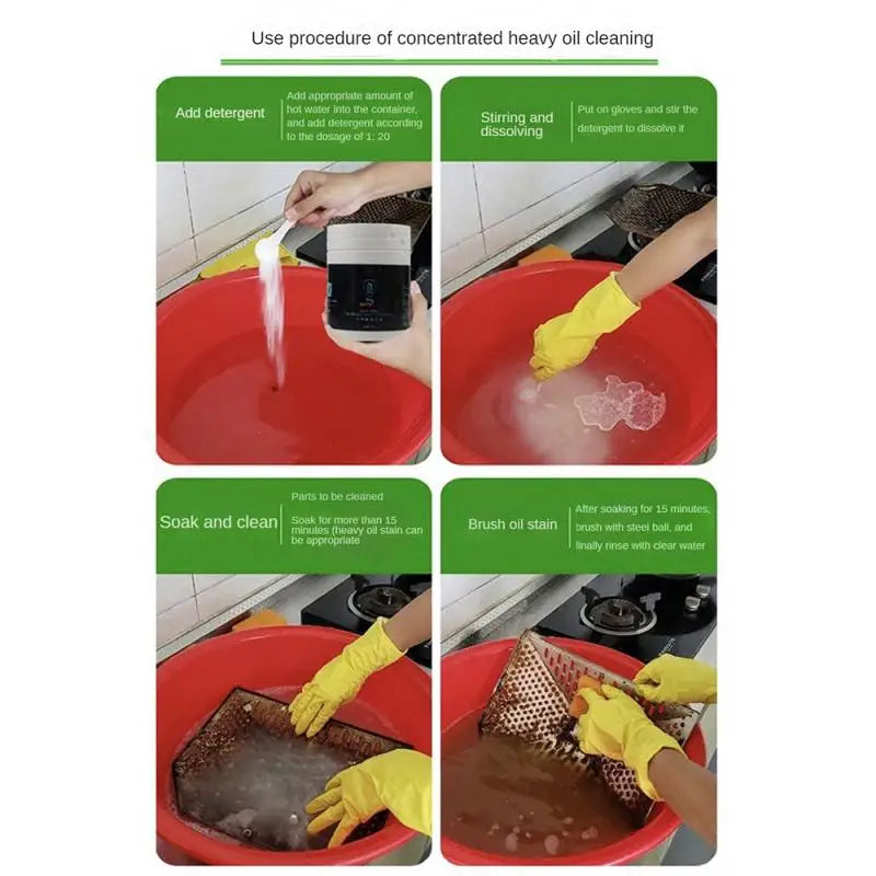 Rede concentrada da remoção da mancha do óleo pesado, cozinha, capa, forte, agente da limpeza, 50g