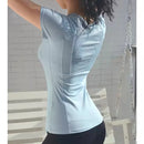 Camisa feminina de manga curta esportiva e fitness, pulôver com gola redonda, camiseta de malha respirável de secagem rápida para ioga e fitness