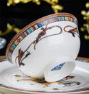 Bone China Tableware Set,Ceramic Luxury Kitchen Dinnerware,Porcelain Bowl,Plate,Spoon Combination,Wedding Gift,Horse Finished