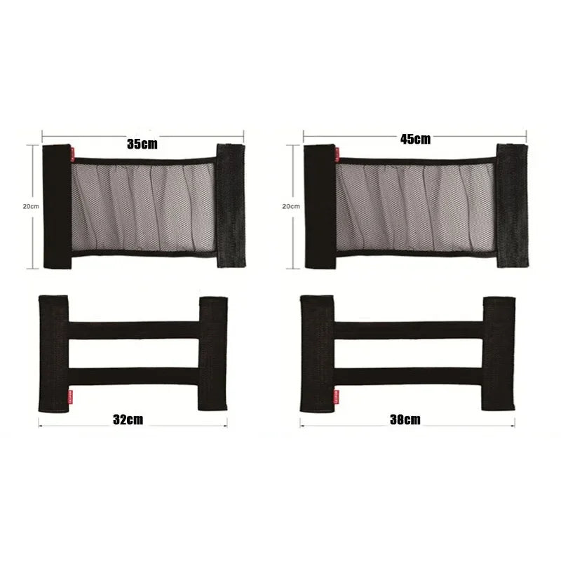 Car Back Rear Trunk Storage Mesh Fixed Straps Car Interior Organizer Extinguisher Storage Net Seat Back Fixing Bag