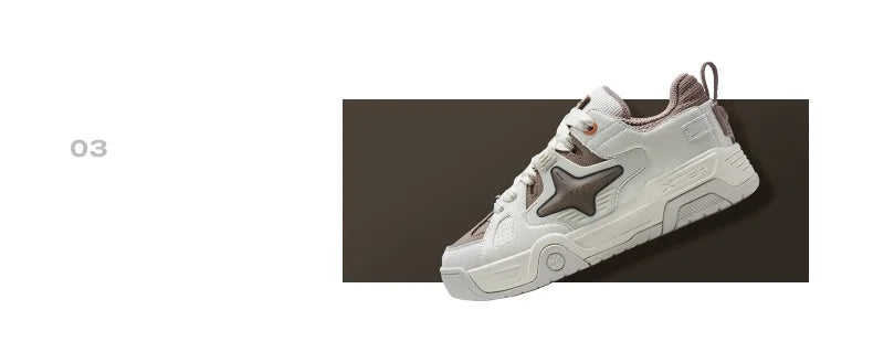 Xtep Star-X Skateboarding Shoes For Women 2024 Spring Comfortable Women's Leisure Shoes Thick Sole  Outdoor Shoes 876118310003