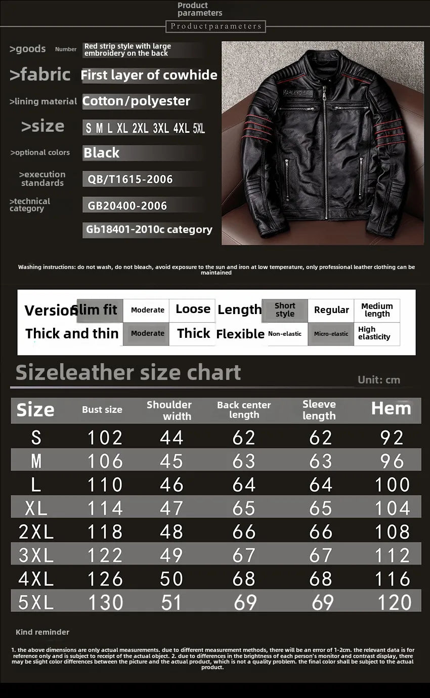 Chaqueta de motociclista nueva para hombre, de piel de vaca, para motocross, de cuero, para invierno, resistente al viento, para carreras, ropa de motociclista resistente al desgaste para Harley.