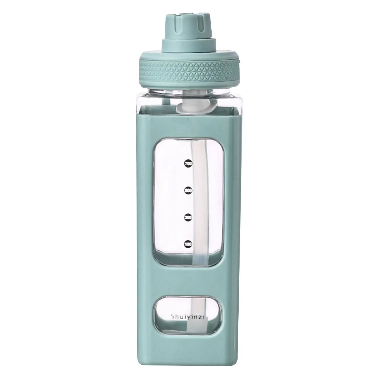 Botella de agua a prueba de fugas con pajita cuadrada, lindas botellas de agua resistentes al calor para mujeres, hombres, niños, regalos de cumpleaños