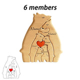 Rompecabezas de madera con forma de oso, diseño de familia, personalizado con nombre, decoración para el hogar, Acción de Gracias, Navidad, regalo conmovedor para mamá bebé