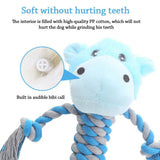 Juguete chirriante para perros pequeños y medianos, suave peluche masticable con forma de animal, resistente a mordeduras, cuerda de algodón, suministros para mascotas.