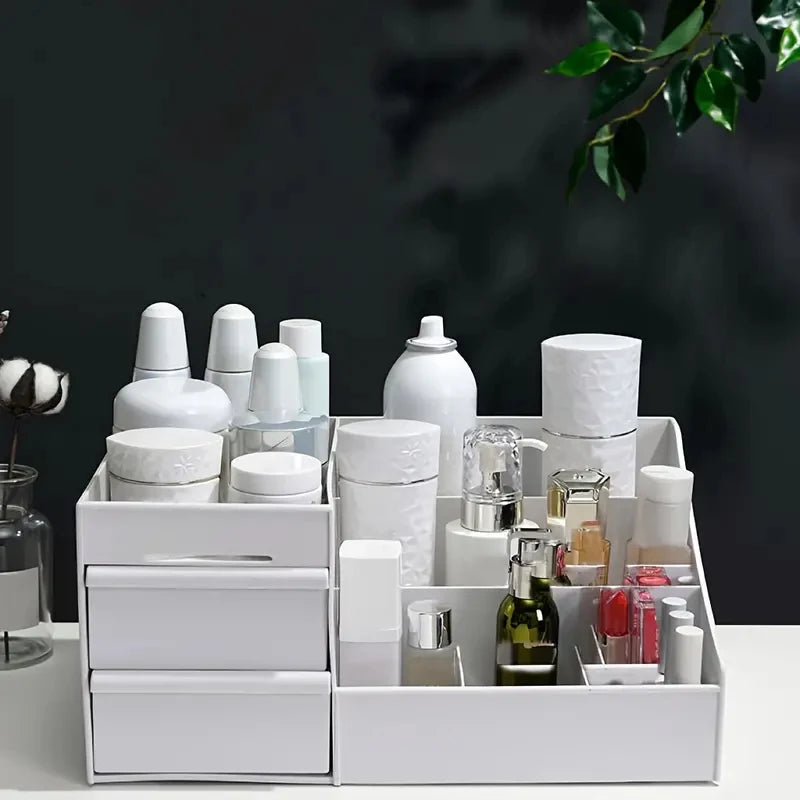 Caja de almacenamiento de cosméticos estilo cajón, tocador de escritorio, estante de clasificación de productos para el cuidado de la piel de lápiz labial